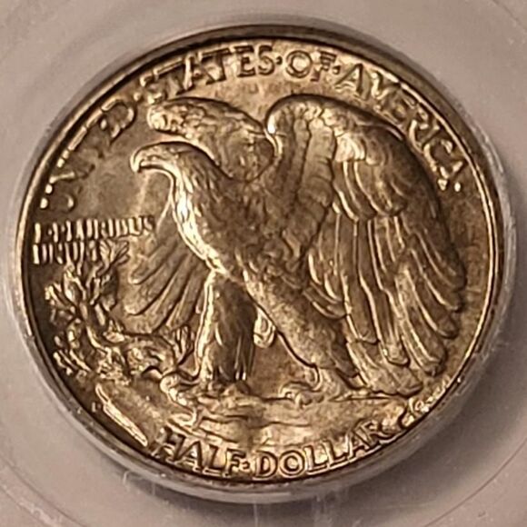 1946 D Walking Liberty Half Dollar MS66+ ICG Toned - Picture 4 of 4
